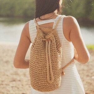 Natural Woven Tote Bag backpack